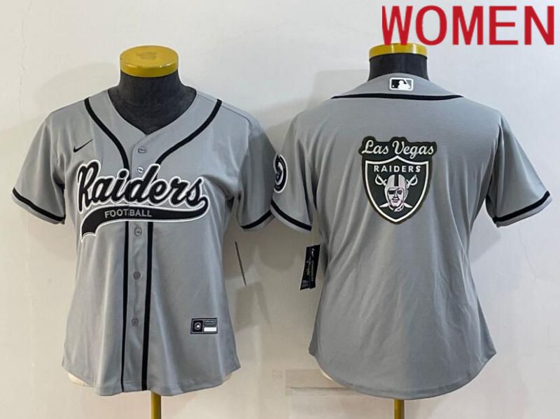 Women Oakland Raiders Blank Grey 2022 Nike Co branded NFL Jerseys->carolina panthers->NFL Jersey